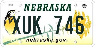 NE license plate XUK746