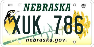NE license plate XUK786