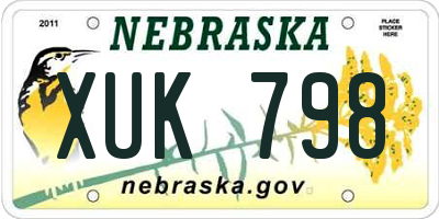 NE license plate XUK798