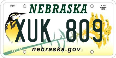 NE license plate XUK809