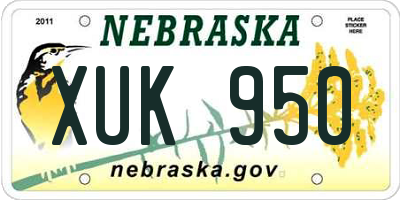 NE license plate XUK950