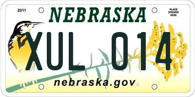 NE license plate XUL014