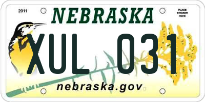 NE license plate XUL031