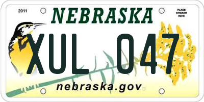 NE license plate XUL047
