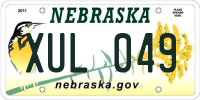 NE license plate XUL049