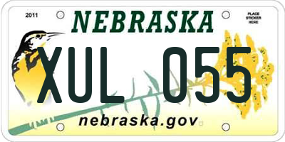 NE license plate XUL055