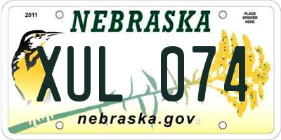 NE license plate XUL074