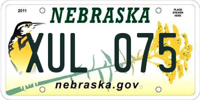 NE license plate XUL075