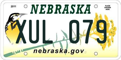 NE license plate XUL079