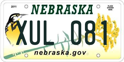 NE license plate XUL081