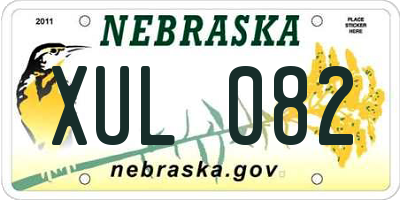 NE license plate XUL082