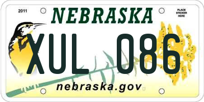 NE license plate XUL086