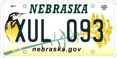 NE license plate XUL093