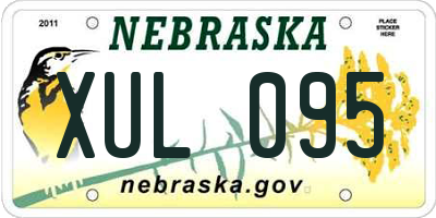 NE license plate XUL095