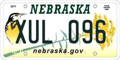 NE license plate XUL096