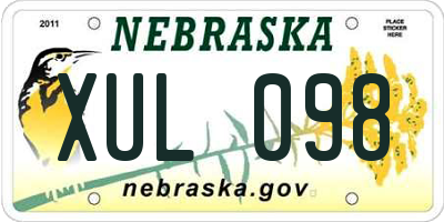 NE license plate XUL098