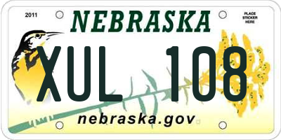 NE license plate XUL108