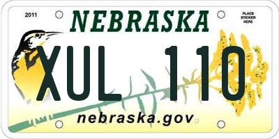 NE license plate XUL110
