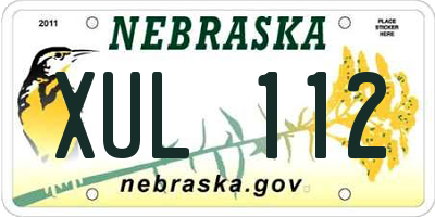 NE license plate XUL112