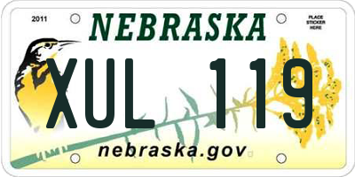 NE license plate XUL119