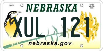 NE license plate XUL121