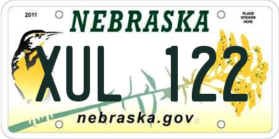 NE license plate XUL122
