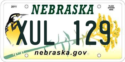 NE license plate XUL129