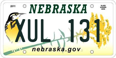 NE license plate XUL131