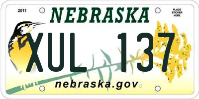 NE license plate XUL137