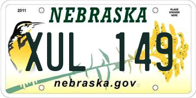 NE license plate XUL149