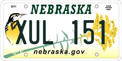 NE license plate XUL151