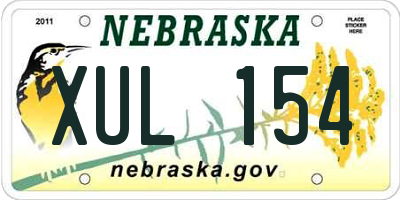 NE license plate XUL154