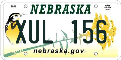 NE license plate XUL156