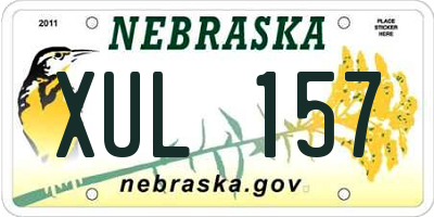 NE license plate XUL157