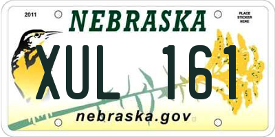 NE license plate XUL161