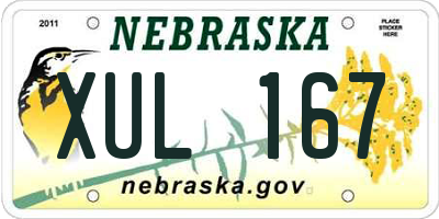 NE license plate XUL167