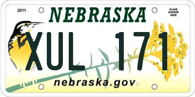NE license plate XUL171
