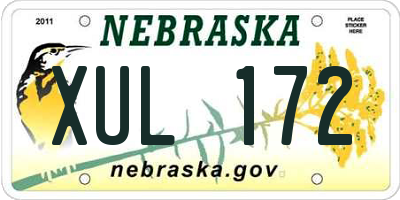 NE license plate XUL172