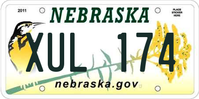 NE license plate XUL174