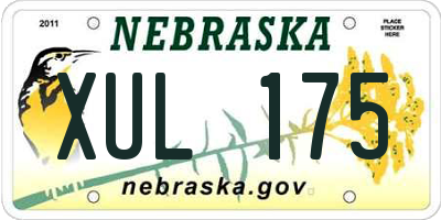 NE license plate XUL175