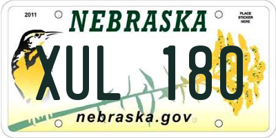 NE license plate XUL180