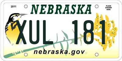 NE license plate XUL181