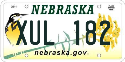 NE license plate XUL182