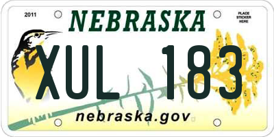 NE license plate XUL183