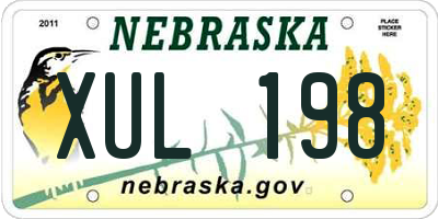 NE license plate XUL198