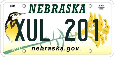 NE license plate XUL201