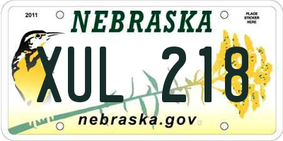 NE license plate XUL218