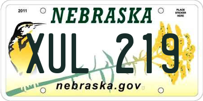 NE license plate XUL219
