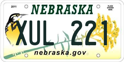 NE license plate XUL221
