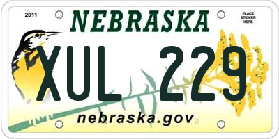 NE license plate XUL229